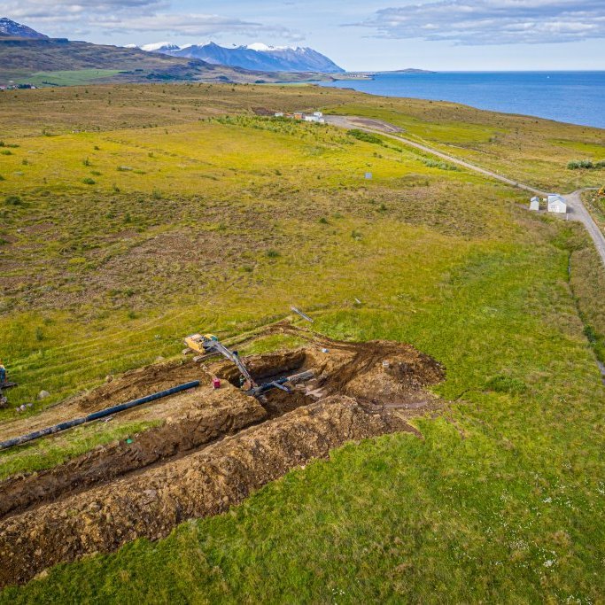 Lagning Hjalteyrarlagnar sumarið 2019 (Mynd: Auðunn Níelsson)