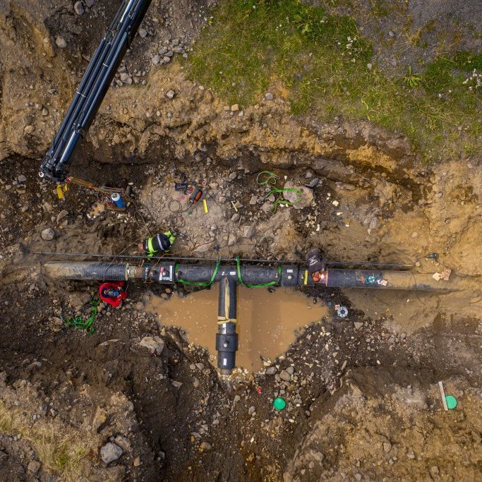 Lagning Hjalteyrarlagnar sumarið 2019 (Mynd: Auðunn Níelsson)