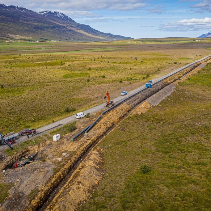 Lagning Hjalteyrarlagnar sumarið 2019 (Mynd: Auðunn Níelsson)