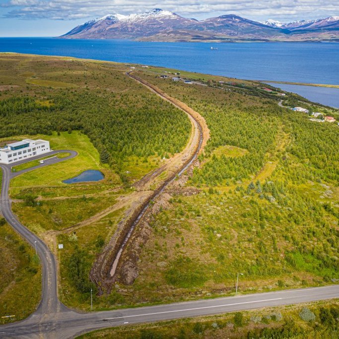 Lagning Hjalteyrarlagnar sumarið 2019 (Mynd: Auðunn Níelsson)