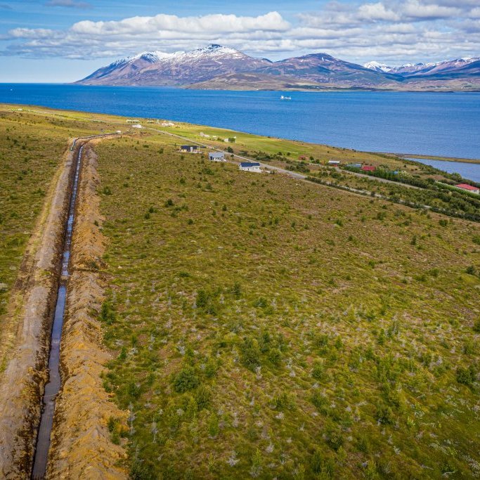 Lagning Hjalteyrarlagnar sumarið 2019 (Mynd: Auðunn Níelsson)