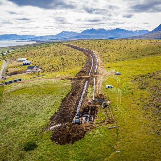 Lagning Hjalteyrarlagnar sumarið 2019 (Mynd: Auðunn Níelsson)