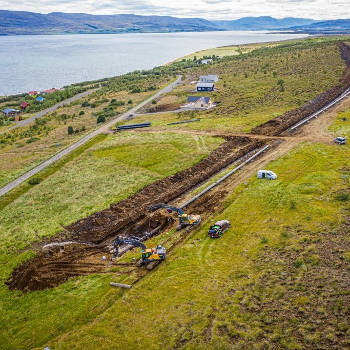 Lagning Hjalteyrarlagnar sumarið 2019 (Mynd: Auðunn Níelsson)