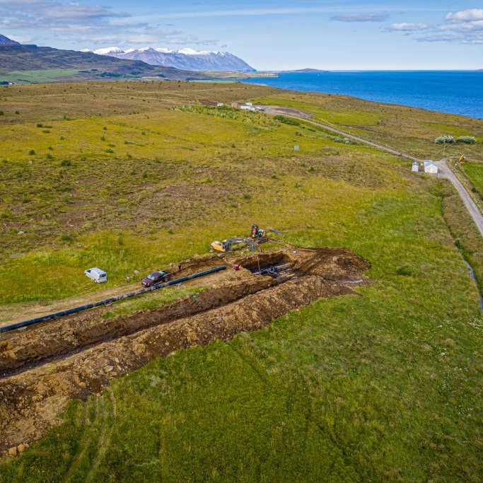 Lagning Hjalteyrarlagnar sumarið 2019 (Mynd: Auðunn Níelsson)