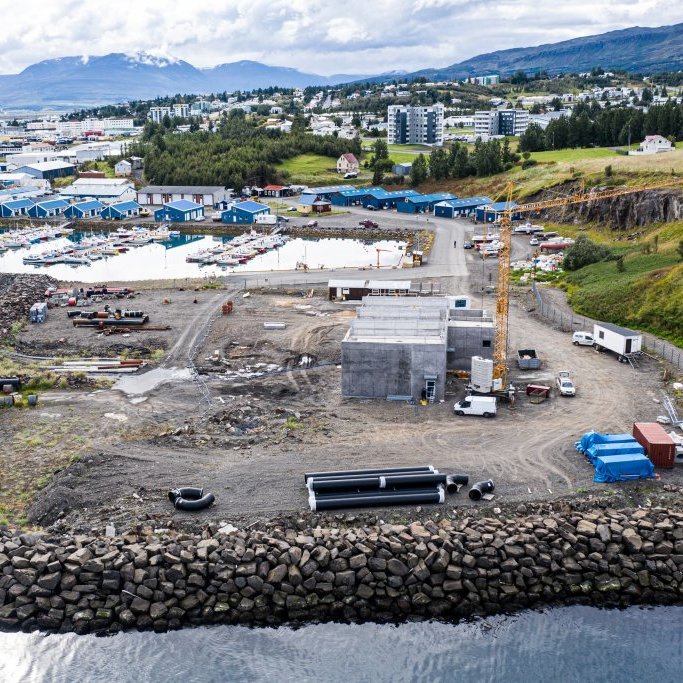 Bygging hreinsistöðvar fráveitu haustið 2019 (Mynd: Auðunn Níelsson)