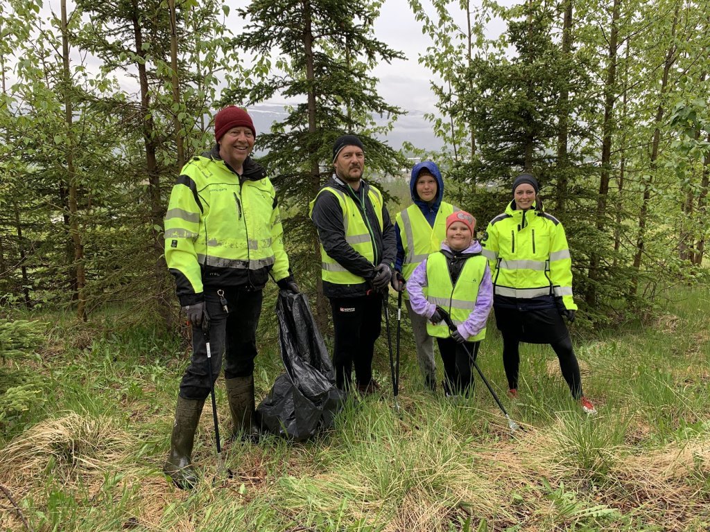 Þrátt fyrir rigninguna voru öll glöð. (Mynd: Gunnur Ýr Stefánsdóttir)